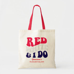 Tote Bag Red White I Do American Retro Bachelorte Party