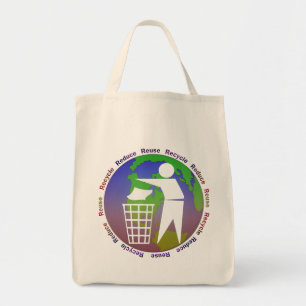 Tote Bag Réduisez réutilisent l'épicerie Fourre-tout de