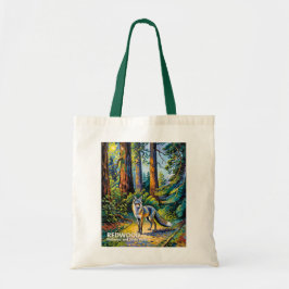 Tote Bag Redwood National Park Van Gogh Forest Fox Custom