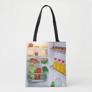 Tote Bag Réfrigérateur ouvert rempli de nourriture