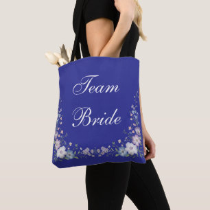 Tote Bag Regal bleu Vintage Élégance Jardin Fleuris