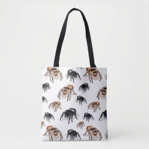 Tote Bag Regal Jumping Spider Phiddipus Regius White