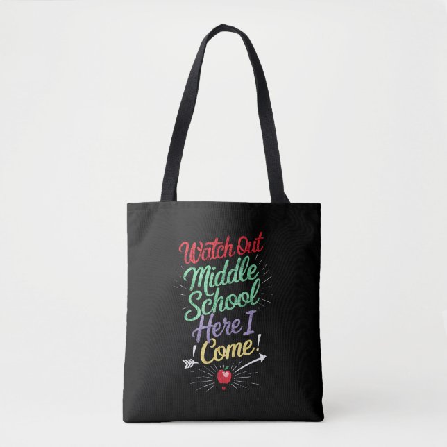 Tote Bag Regardez Le Milieu De L'École Ici Je Viens À L'Éco (Devant)