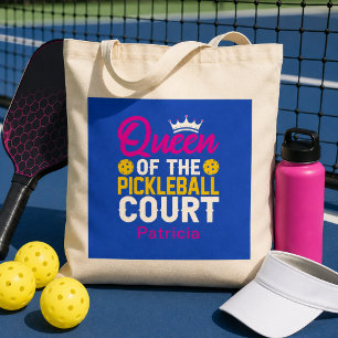 Tote Bag Reine amusante personnalisée du court de picklebal