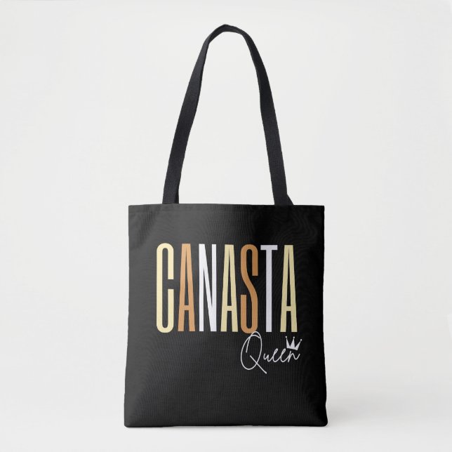 Tote Bag Reine Canasta en lettres marron (Devant)