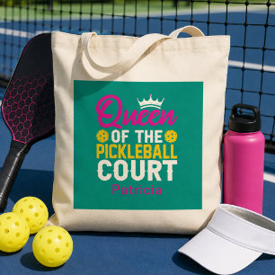 Tote Bag Reine drôle et personnalisée du court de picklebal