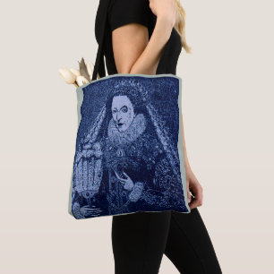 Tote Bag Reine Elizabeth I en bleu