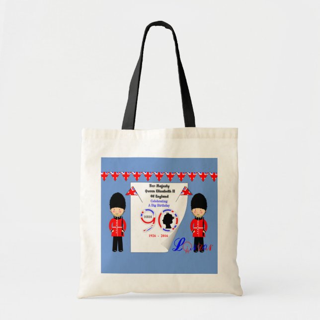 Tote Bag Reine Elizabeth II d'Angleterre 90e anniversaire (Devant)