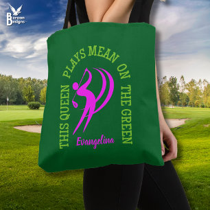 Tote Bag REINE JOUE MÉCHANT SUR LE VERT Golfeuse