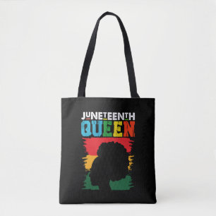 Tote Bag Reine Juneteenth Fille Afro Noire Mélanine