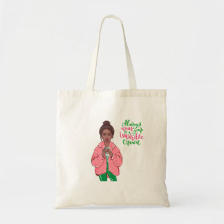 Tote Bag Reine rose et verte