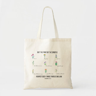 Tote Bag Religious Floral Wildflower Tote, Bible Verse