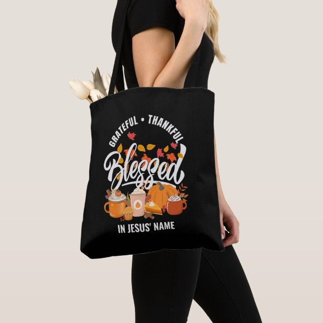 Tote Bag REMERCIEUSE MERCI BÉNÉFICIÉE AU NOM DE JÉSUS Chris (De près)