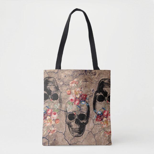 Tote Bag Renaissance - Les crânes fleurissent de la poussiè (Devant)