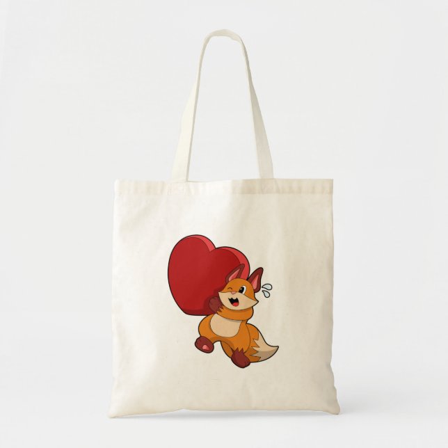 Tote Bag Renard à l'amour avec le coeur (Devant)