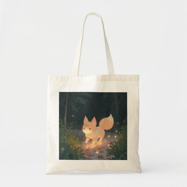 Tote Bag Renard céleste d'Anime dans une forêt de Starlit (Devant)