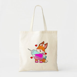 Tote Bag Renard comme infirmière avec seringue