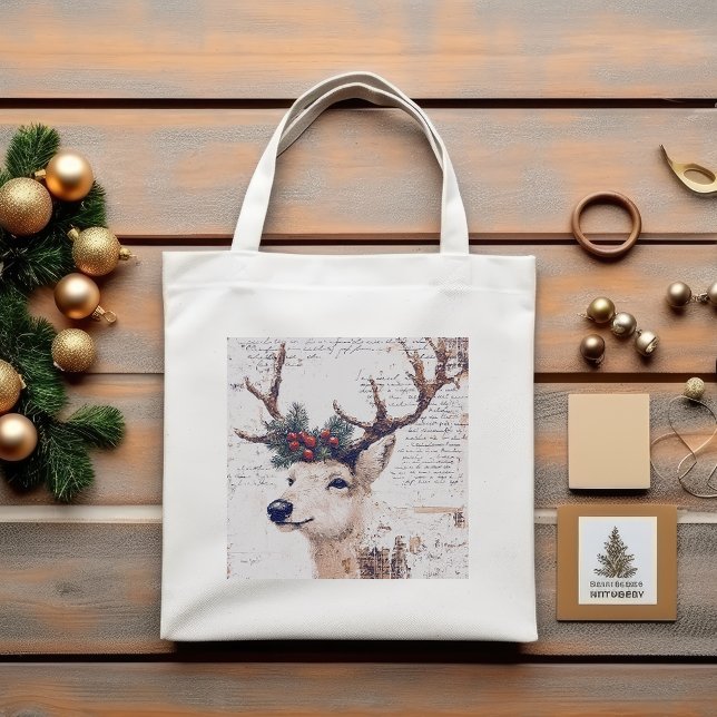 Tote Bag Renard de Noël rustique (Créateur téléchargé)