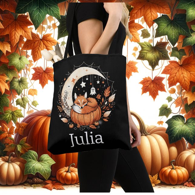 Tote Bag Renard d'Halloween personnalisé et fantôme (Créateur téléchargé)