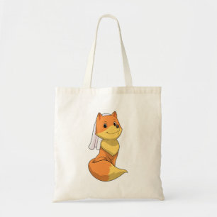 Tote Bag Renard en mariée avec Voile