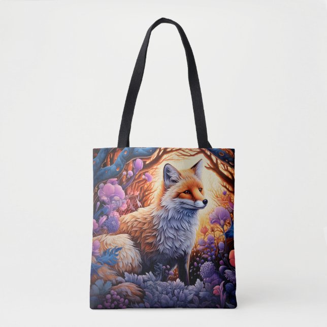 Tote Bag Renard magique dans la forêt enchantée (Devant)