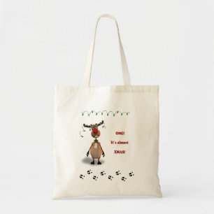 Tote Bag Renne flairé rouge de Noël drôle