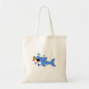 Tote Bag Requin avec pizza comme appât