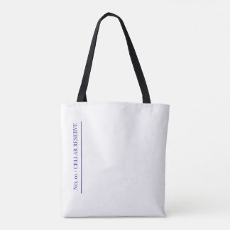 Tote Bag Réserve de cave texte minimal blanc marine