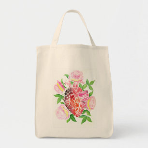 Tote Bag Résilience & Fleur - Coeur mosaïque avec poème