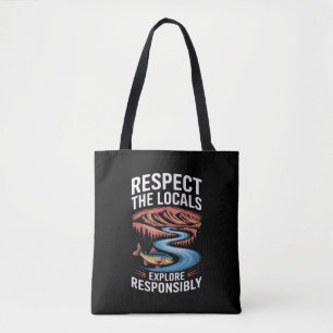 Tote Bag Respectez les locaux Poisson Océan Sauvegarder la 