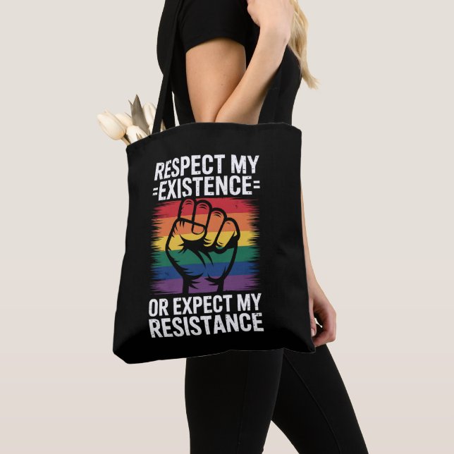 Tote Bag Respectez mon existence ou attendez ma résistance  (De près)