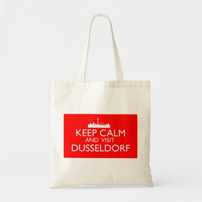 Tote Bag Restez au calme et visitez Dusseldorf (Devant)