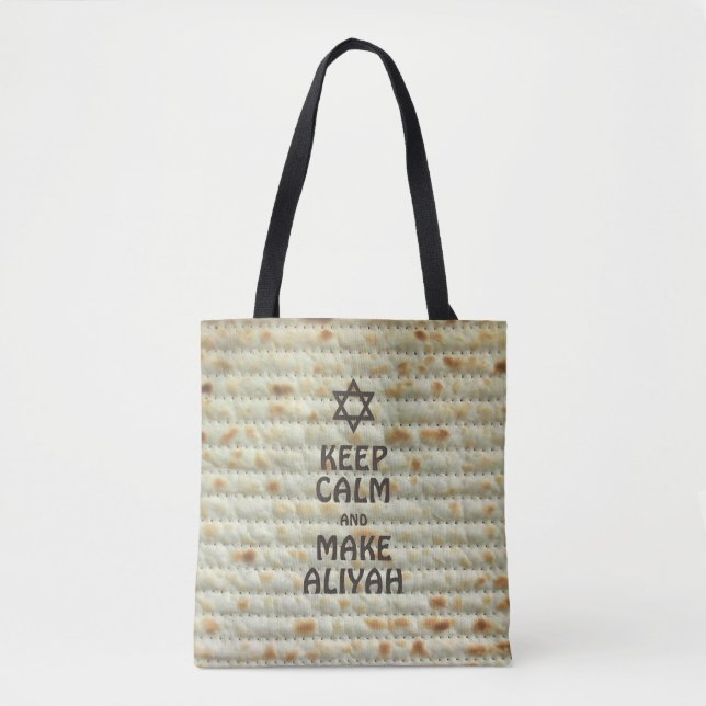 Tote Bag Restez Calme Et Faites De L'Aliyah - Matzah (Devant)