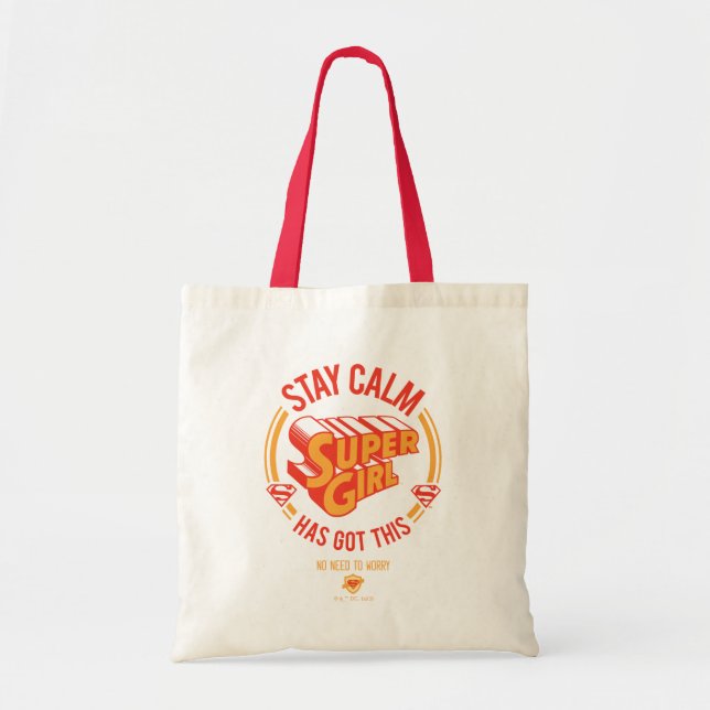Tote Bag Restez Calme Supergirl a eu ceci (Devant)