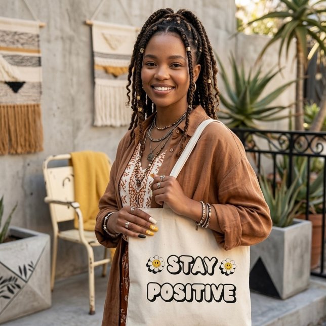 Tote Bag Restez Positif (Créateur téléchargé)