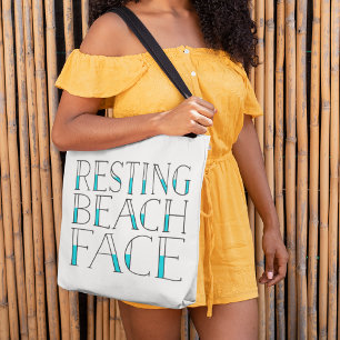 Tote Bag Resting Beach Face Summer
