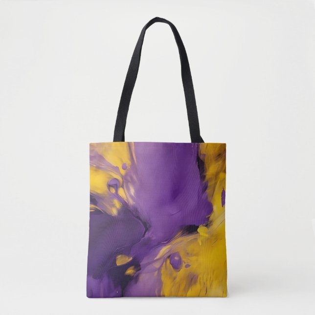 Tote Bag Résumé abstrait violet et or (Devant)