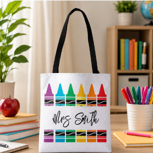 Tote Bag Retour à l'école Arc-en-ciel Professeur Vie
