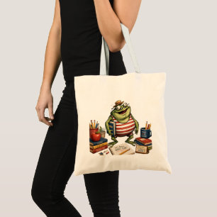 Tote Bag Retour à l'école Grenouille PNG, Décoration de sal