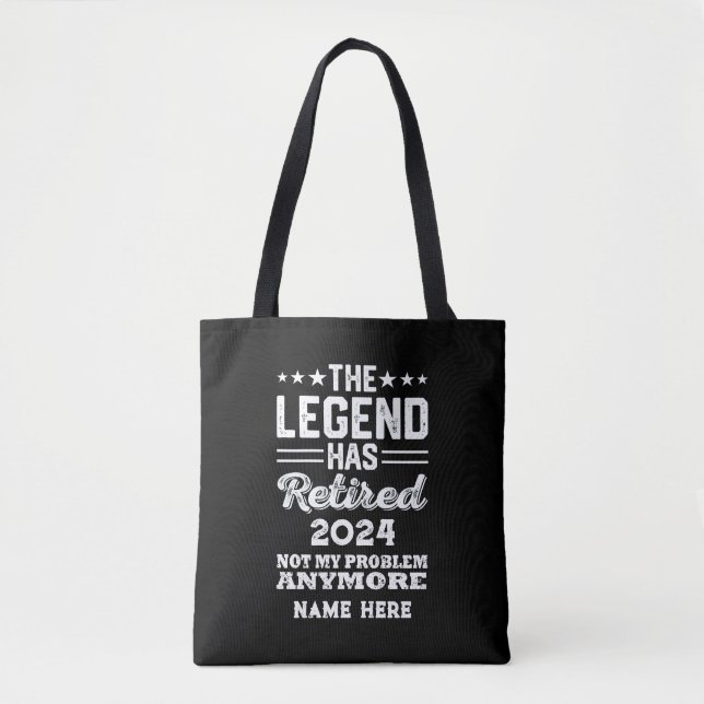 Tote Bag Retraite personnalisée La légende a pris sa retrai (Devant)