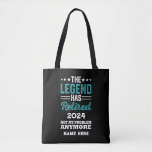 Tote Bag Retraite personnalisée La légende a pris sa retrai