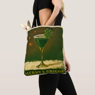 Tote Bag Retro 50s Trèfle à 4 Feuilles Irish Christmas Mart