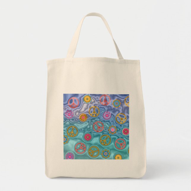 Tote Bag Retro 60s paisible Vagues d'océan Cadeaux (Devant)