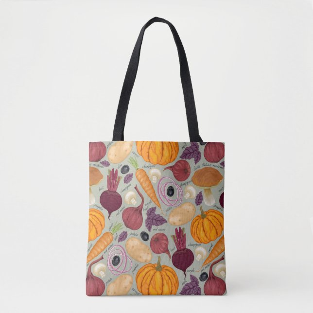 Tote Bag Rétro arrière - plan des légumes frais (Devant)