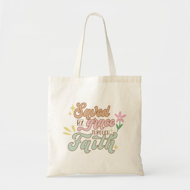 Tote Bag Rétro Christian sauvé par la grâce (Devant)