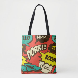 Tote Bag Retro Comic Shout : Motif sans couture.