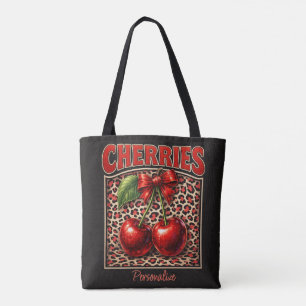 Tote Bag Rétro Coquette Cerise Design à Nœud Papillon Tenda