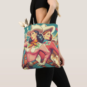 Tote Bag Retro Cowgirls Pin-ups
