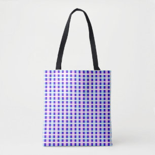 Tote Bag rétro électrique rayé bleu & violet