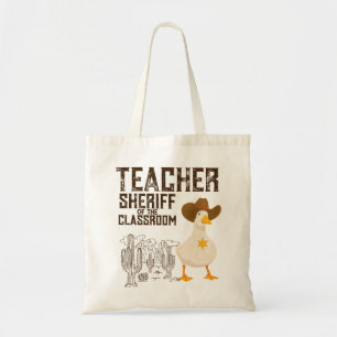 Tote Bag Retro Enseignant Retour à l'école Sheriff Funny Go